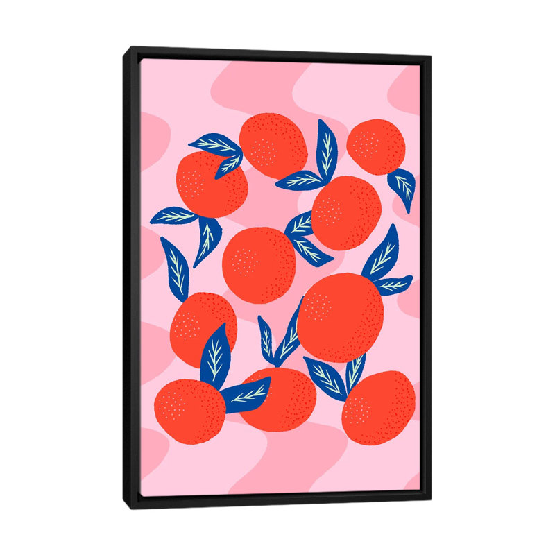 Mandarines colorées - reproduction d'art murale - toile encadrée, H 40 po x l 26 po, Noir