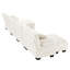 Canapé modulaire en U pour divers besoins - 4 en chenille blanc avec 2 repose-pieds élégants-121105576-121105572
