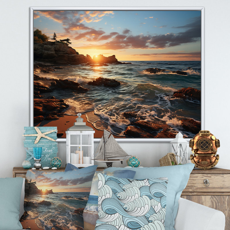 Golden Sands A hypnotisant sur toile, Cadre flottant blanc, H 24 po x l 32 po