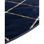 Tapis à carreaux bleu marine et doré Latitude Run®-1667543917