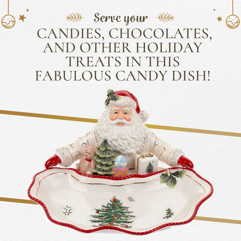 Spode Christmas Tree Figural Santa Dish