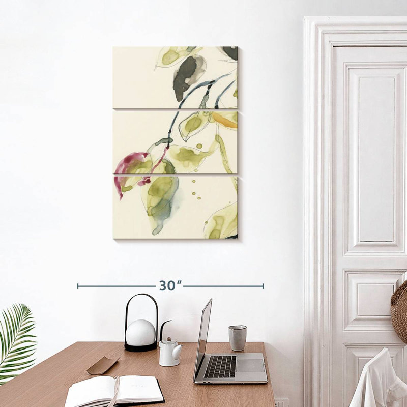 Harnek Leaf Branch Triptych I, 32" H x 20" W