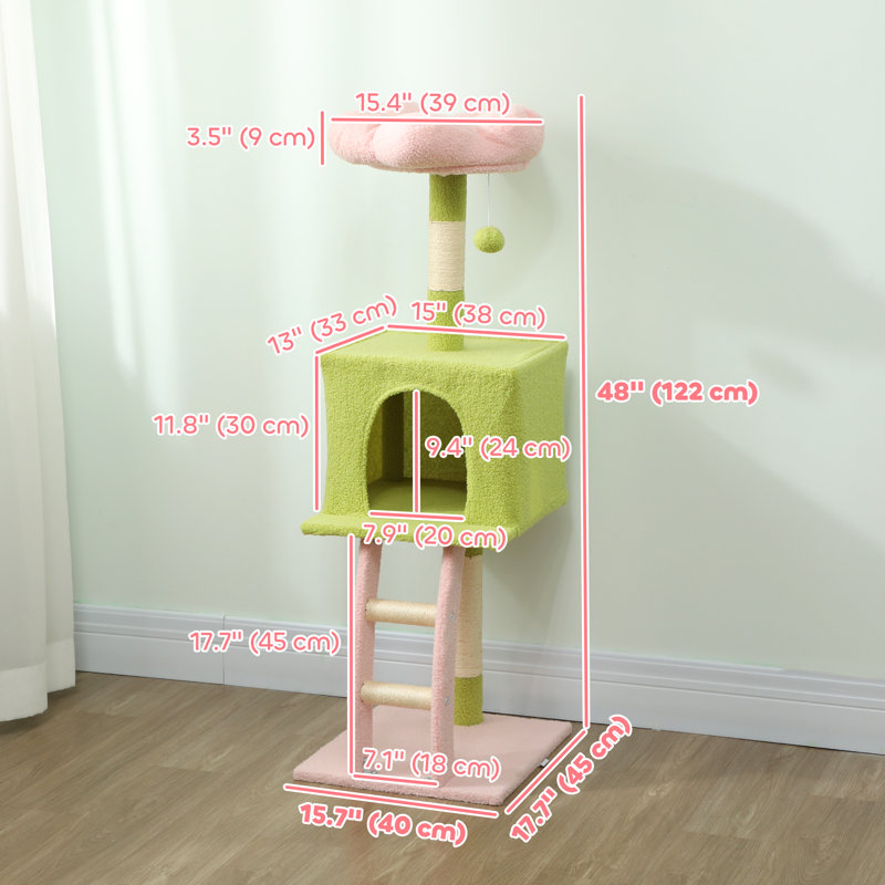 Arbre à chat 48 po, chat pour chat avec perchoir
