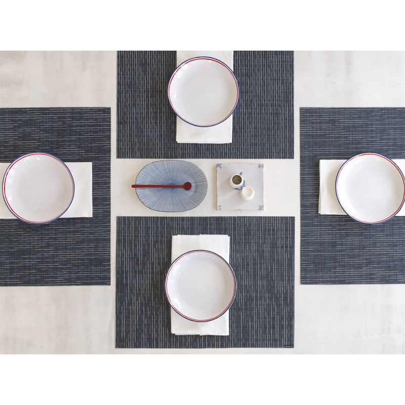 Honeycomb Vinyl Geometric Rectangle Placemat, Pumice