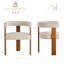 Chaise de salle à manger cylindrique en chenille de style milieu du siècle avec structure en noyer (ensemble de 4)-353656098-450624624