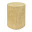 Table d'appoint cylindrique, texture semblable au bois, couleur brun antique