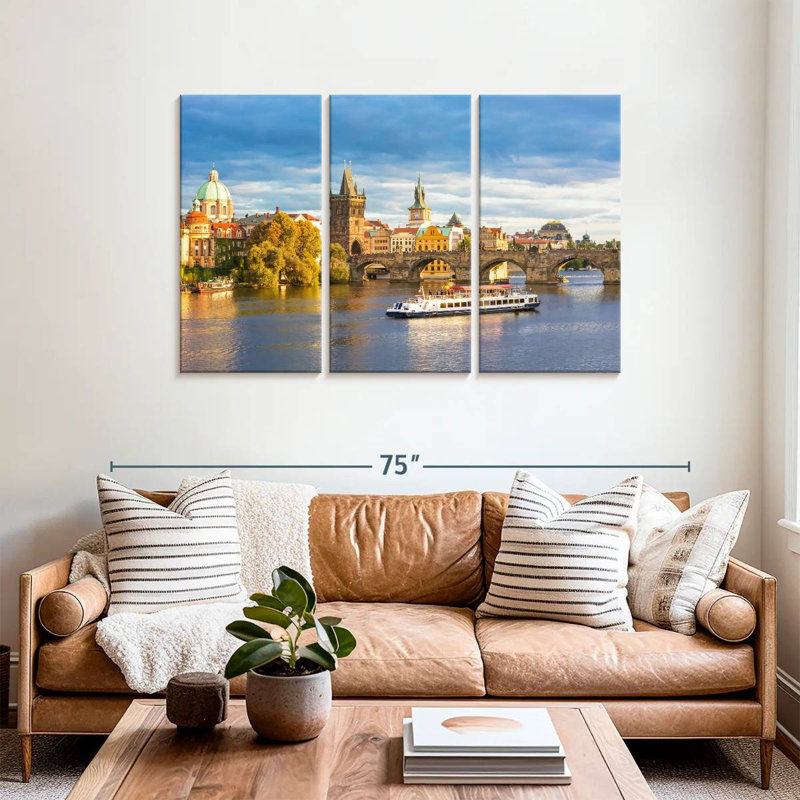 Vue pittoresque de Prague, H 36 po x l 57 po