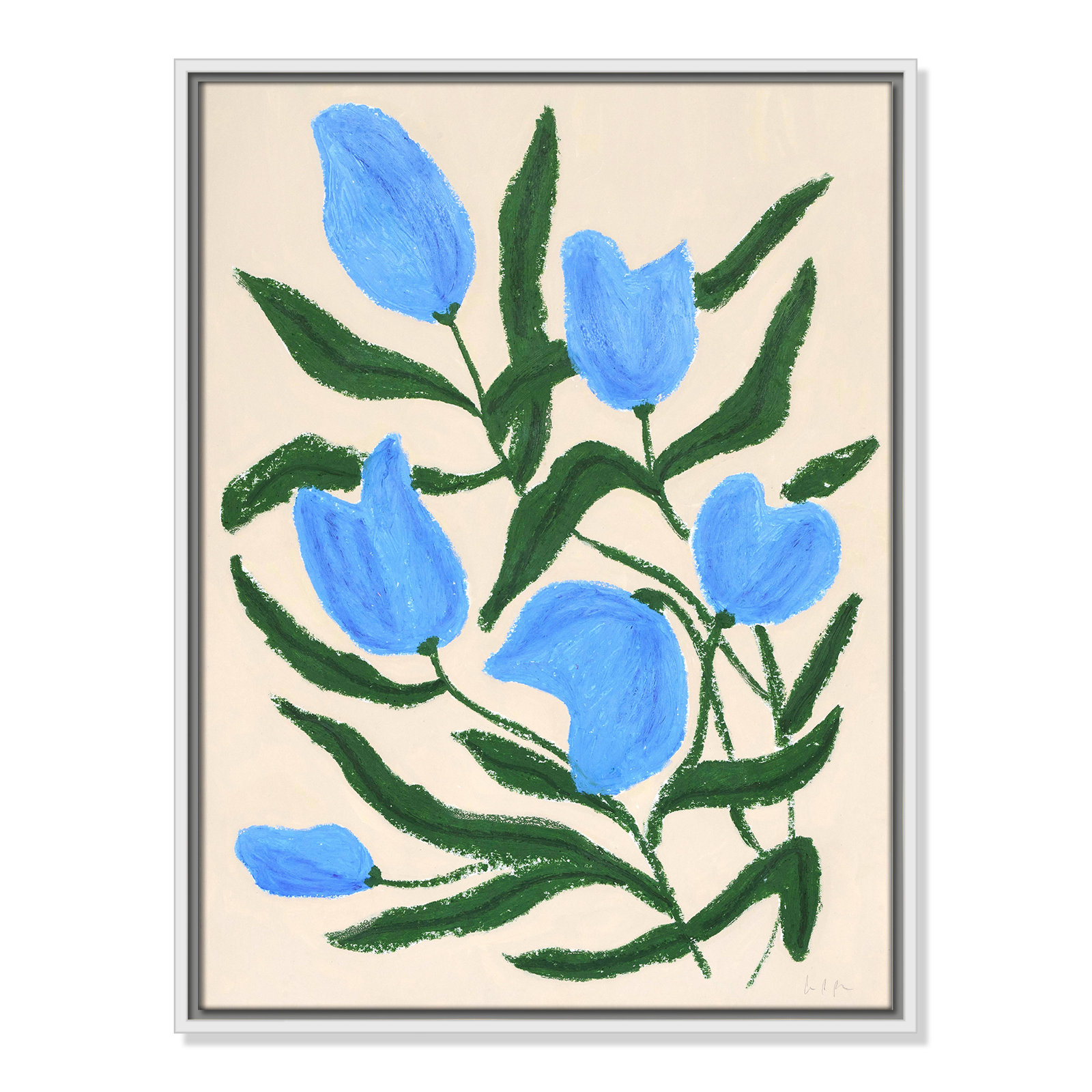 Blue Tulips Print by Camilla Bergqvist, 25.5" H x 19.5" W, White