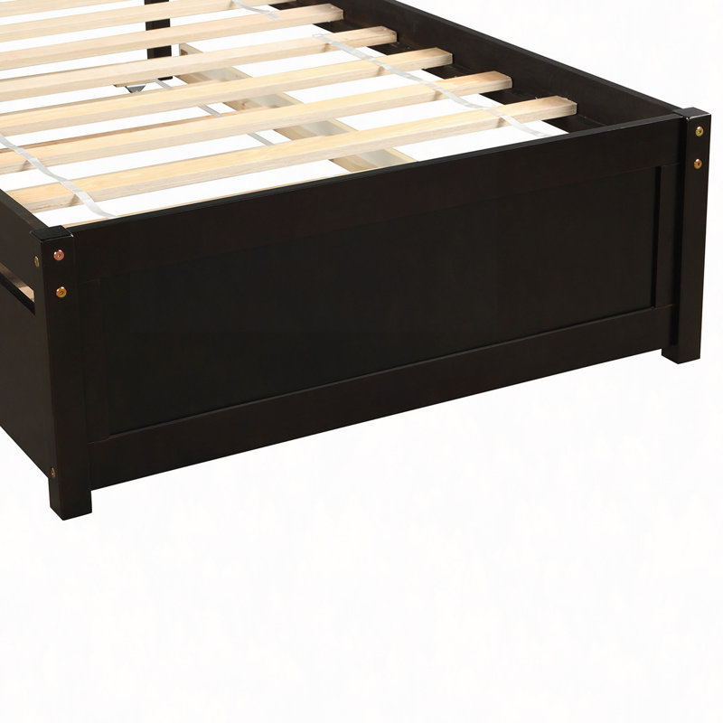 Structure de lit plateforme en bois avec lit gigogne