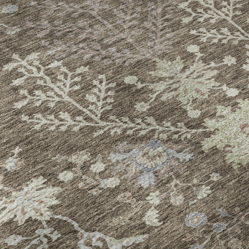 Tapis floral Gurubaksh AMF1156 lavable à la machine de qualité supérieure, Rectangle 10 pi x 14 pi