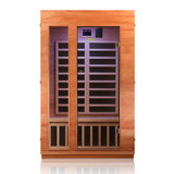 Hongyuan 2 Person Indoor Bluetooth Low EMF FAR Infrared Sauna In Okoume & Hemlock Wood