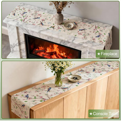 Chemin de table de printemps 13 x 72 pouces, décoration florale de printemps