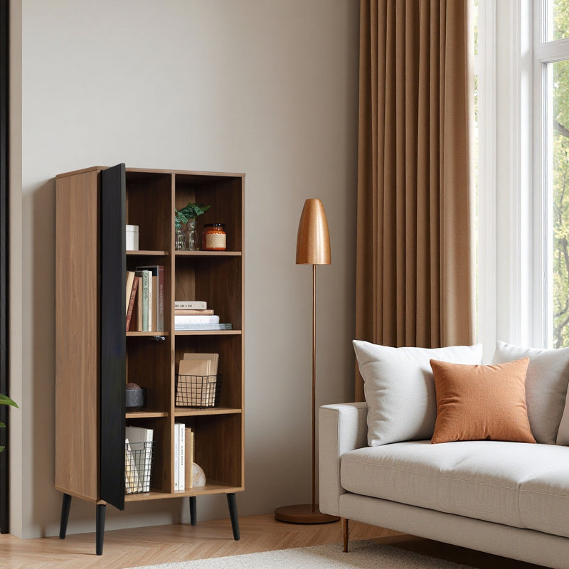 Armoire de rangement, finition noyer naturel