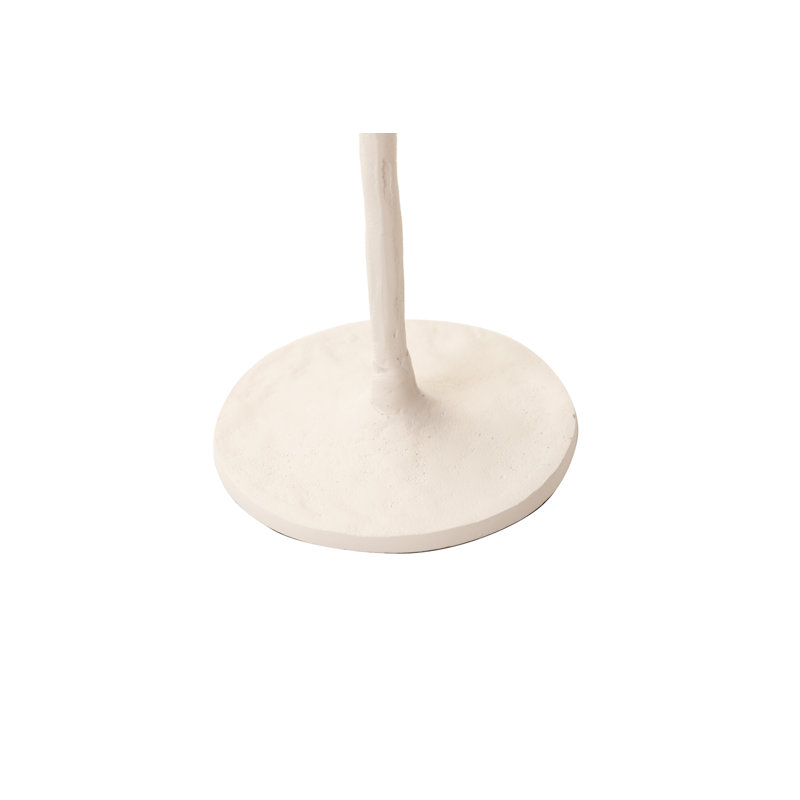 Aluminum Tabletop Candlestick, 30cm H x 14cm W x 14cm D, White