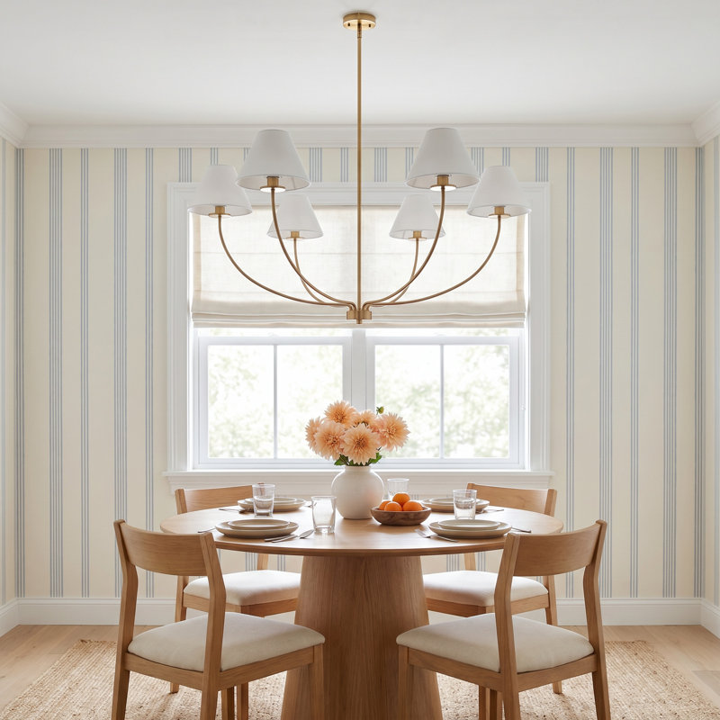 6-Light Dimmable Chandelier with Adjustable Length
, Brass