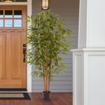 Bamboo Life , 72"  Artificial Bamboo Tree - 6FT Fake Plant with Adjustable Leaves and Pot - Faux Plants Indoor for Home, Restaurant, or Office Décor