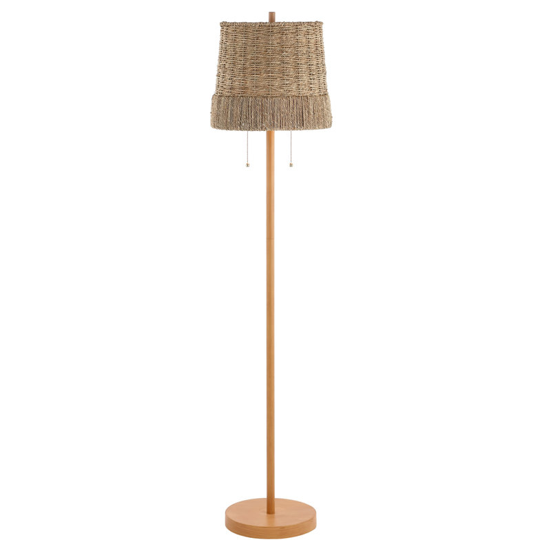 Zoya 61'' Brown Wood Traditional Floor Lamp