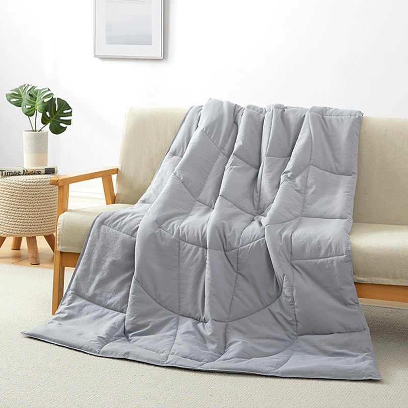 Queen Size Reversible Microfiber Quilted Throw Blanket