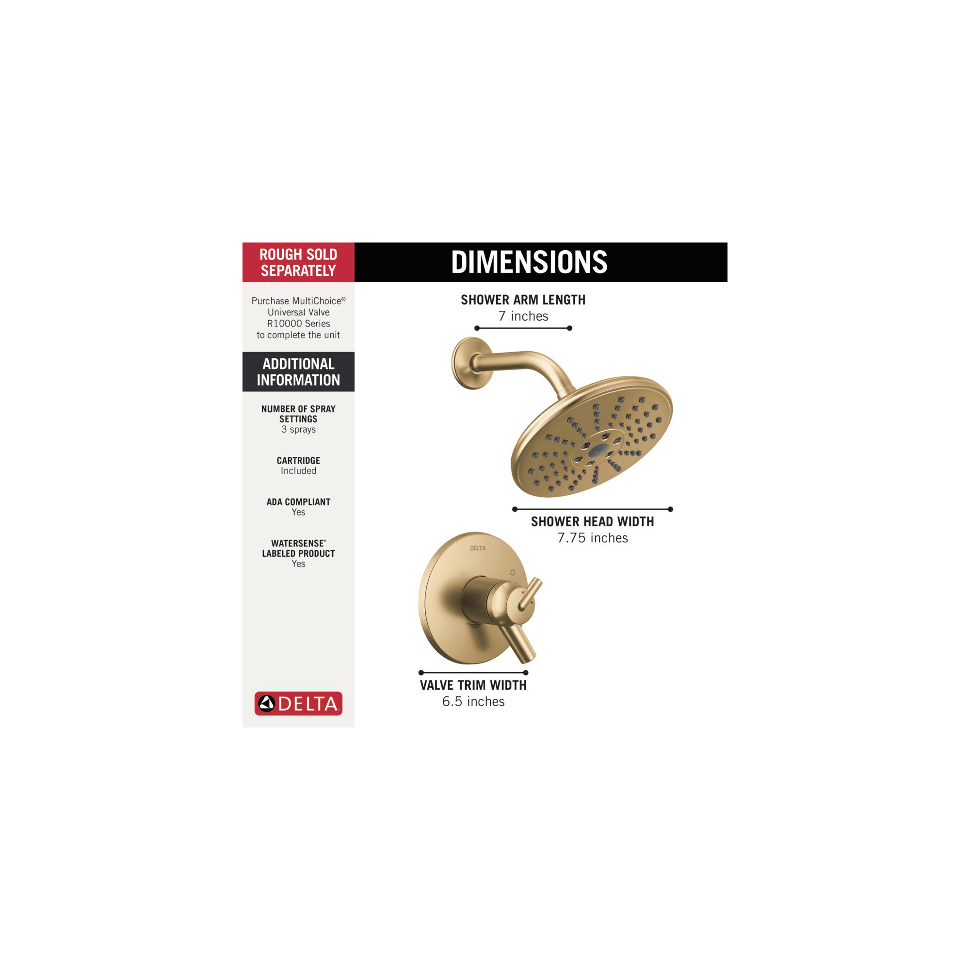 Trinsic Thermostatic Shower Faucet with TempAssure, Champagne Bronze