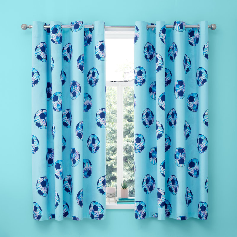 Tie Dye Football Reversible Curtains