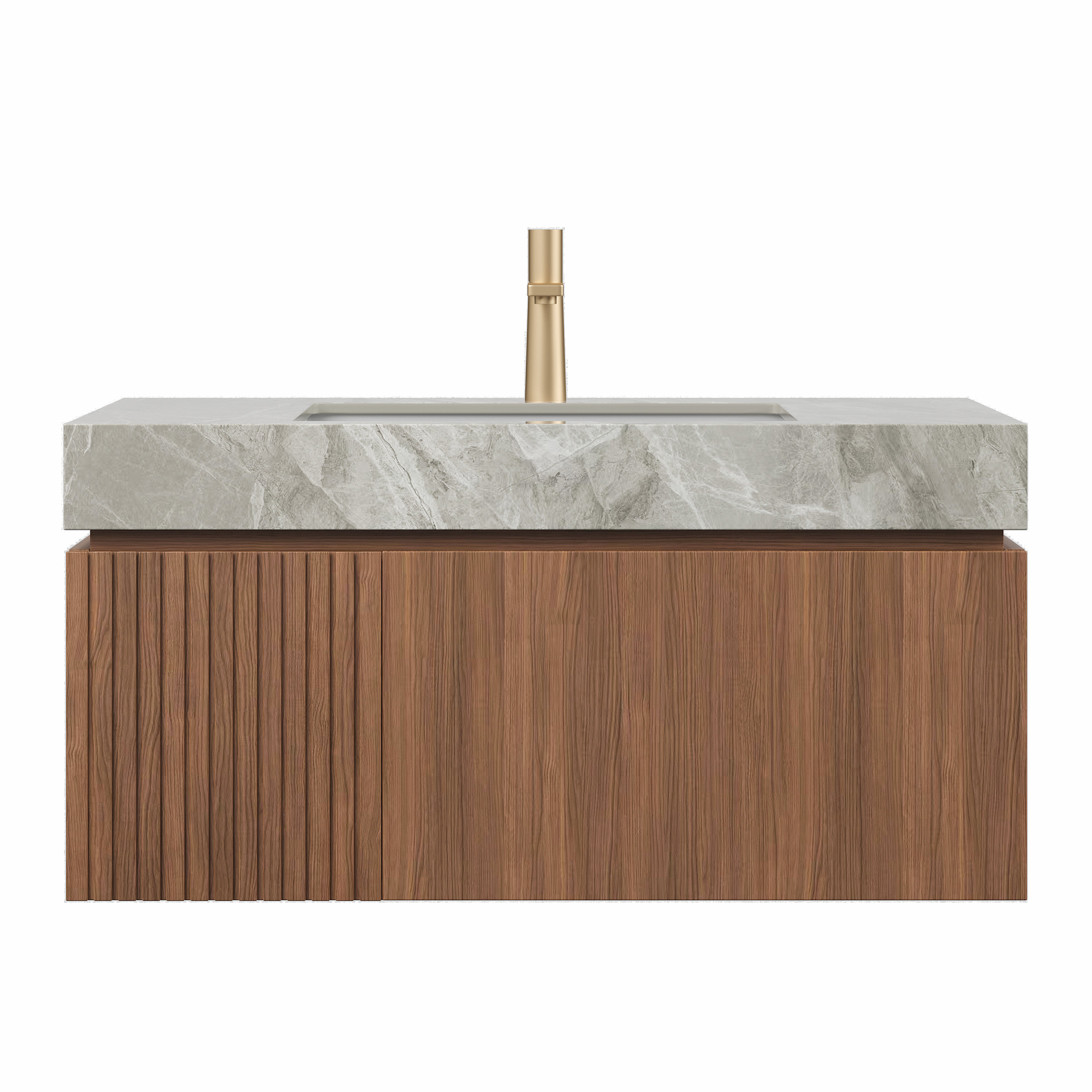 Luxstone Modern Luxury Vanity with Sintered Stone Countertop and Ceramic Basin