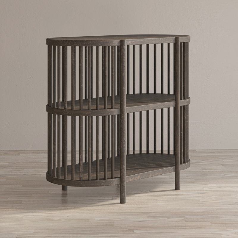 Console en bois massif H 32 po x l 36 po Charlestown, Noir délavé