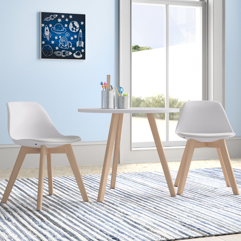 Brockman Kids 3 Piece Round Play Or Activity Table and Chair Set