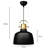 Elegant Black Metal Chandelier, Adjustable Height (39.4 - 47.2 inches), 22 cm Cap Diameter | 1 x E27 Socket, Max 40W | Stylish Lighting Fixture for Dining Room, Living Room & Entryway, Modern Design