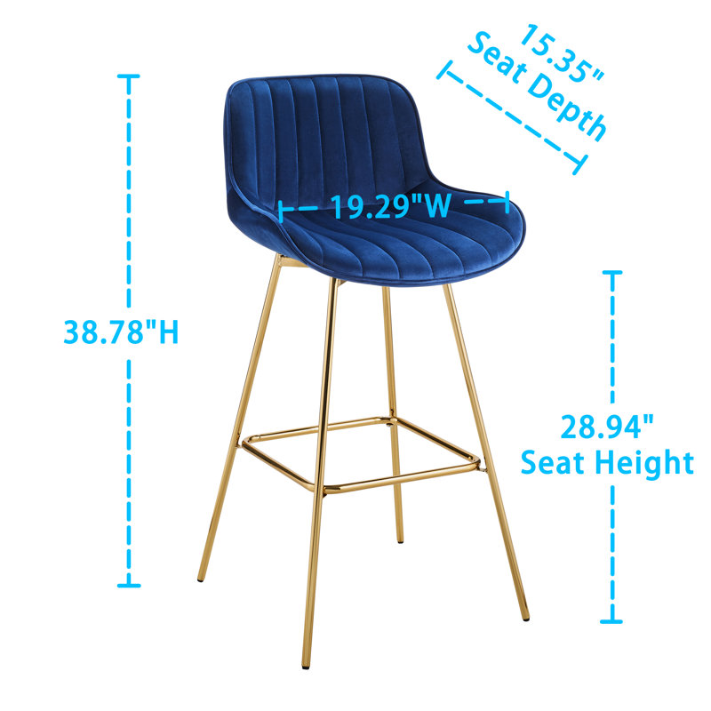 Tabouret de bar rotatif 28,34 po Neuhaus, Bleu