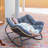 Weixel Oversized PE Wicker Outdoor Rocker Chair With Cushion-469035710