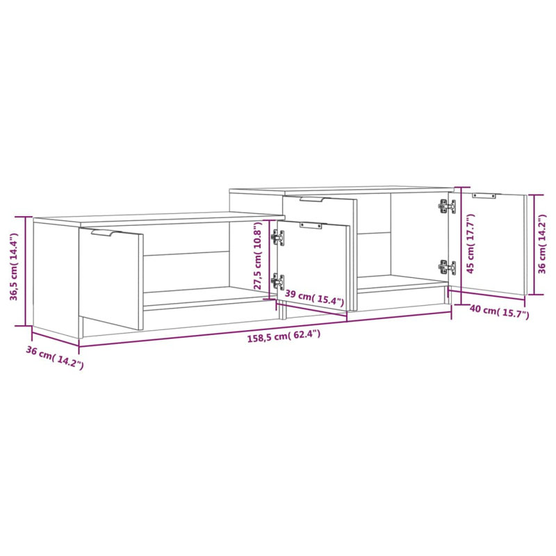 Dowline TV Stand, Smoked Oak