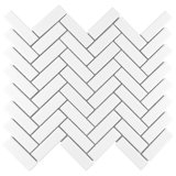 Metro Brick Herringbone 10-5/8 " x 12-1/2 " Porcelain Mosaic Floor and Wall Tile