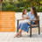 Aluminum Patio Furniture Armchair, All-Weather Outdoor Armchair Aluminum Frame HDPS Faux Wood, Patio Sofa Couch  for Porch, Balcony, Deck, Yard-130010673