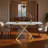 47.2" To 59" Extendable Rectangular Sintered Stone Top & Golden Carbon Steel X-Base Dining Table For 4-6-402060823