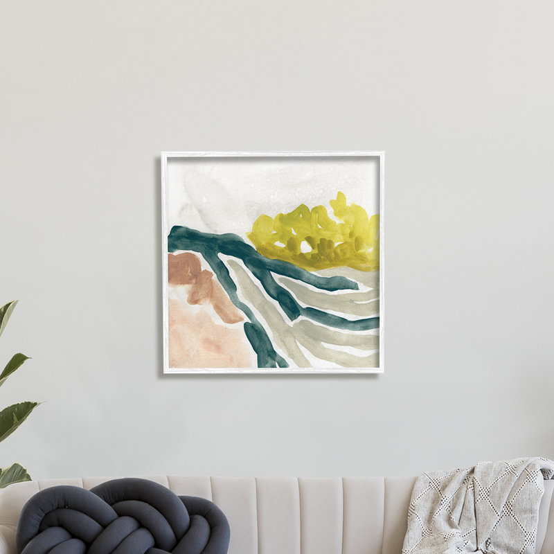 Rivière, ruisseau, courant, doux, abstrait, nature, paysage, Giclée encadrée blanc bord de mer, H 12 po x l 12 po