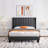 Upholstered Bed Frame with Channel Tufted Headboard-77082585-77082534