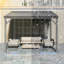 Pergola murale de terrasse avec toit en acier galvanisé incliné-114248692-119304845