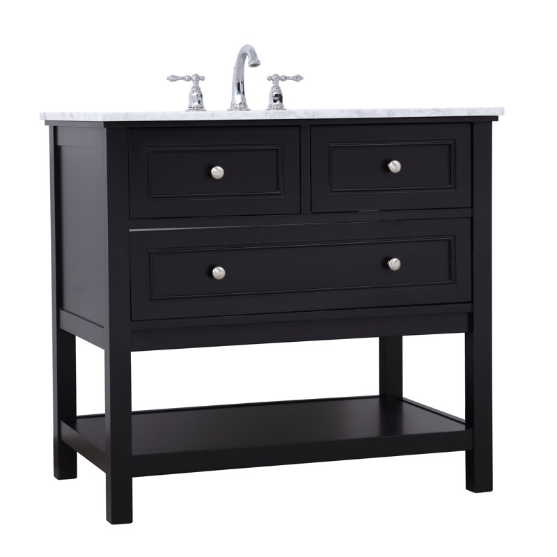 Ensemble de meuble-lavabo simple 36 po Voss, Noir