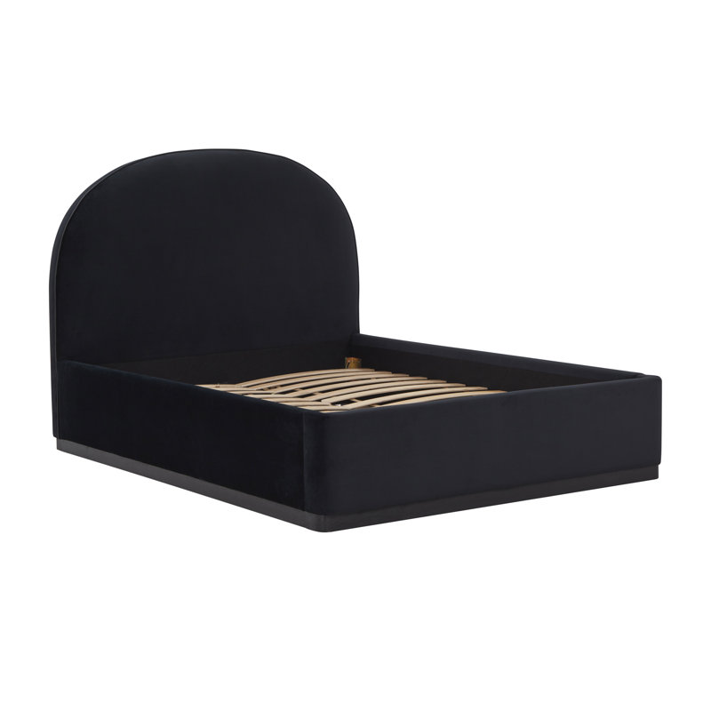 Grand lit en velours Loya, Grand, Noir