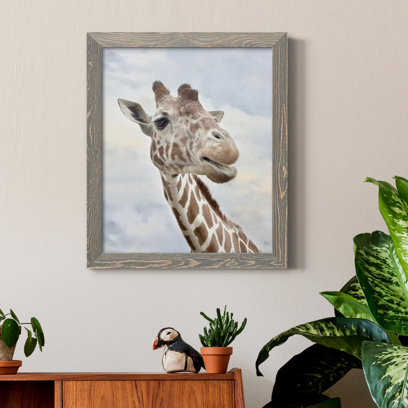 Smiley - Cadre photo, impression sur toile, H 20 po x l 17 po x P 1,5 po, Encadré gris