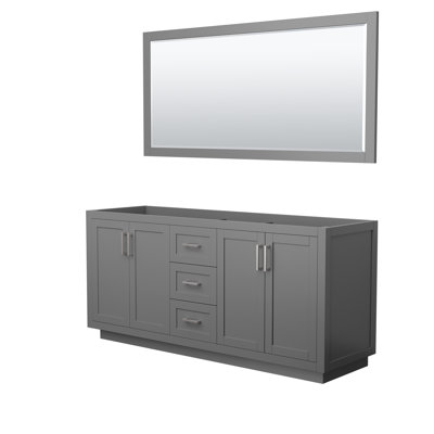 Miranda 71" Freestanding Double Bathroom Vanity Base Only with 70" Mirror