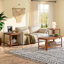 Modern Coffee Table with 2-Tier Storage and Vertical Wave Grain Legs - 39.4 Inch Rectangle Accent Table
