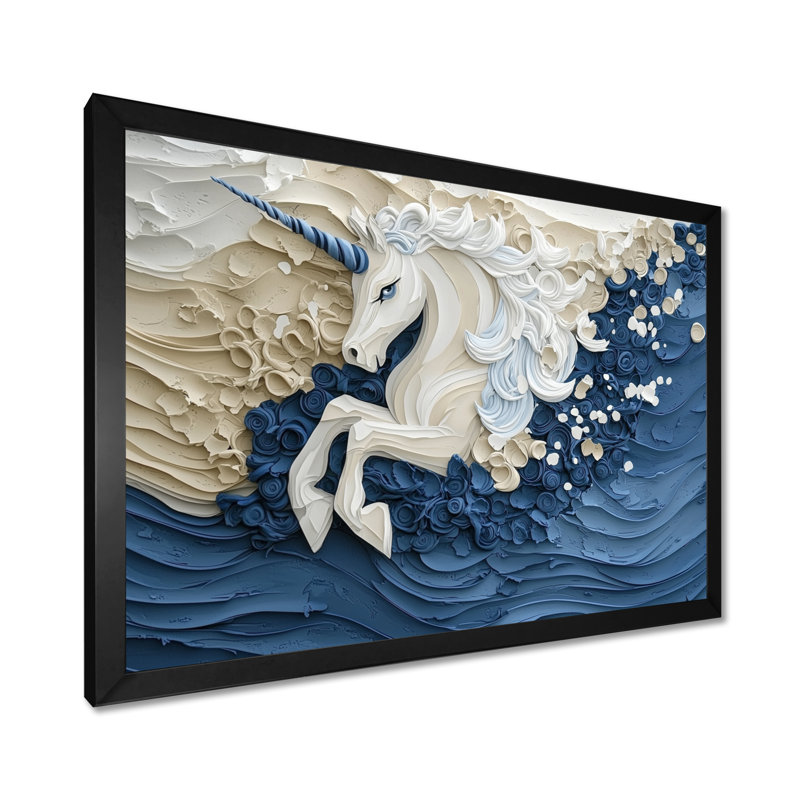 Unicorn Majestic Mythical World I - Décoration murale licornes, H 24 po x l 32 po, Noir