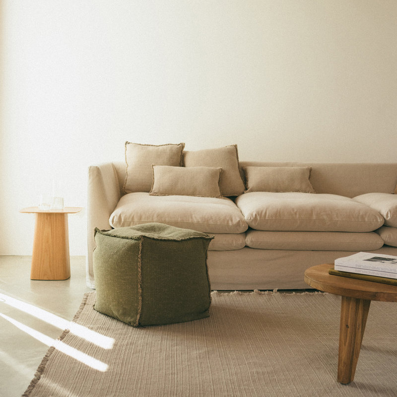 Square Pouf, Kaki