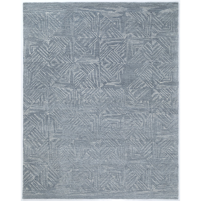 Shale Hand Tufted Area Rug in Denim, Rectangle 7'6" x 9'6"