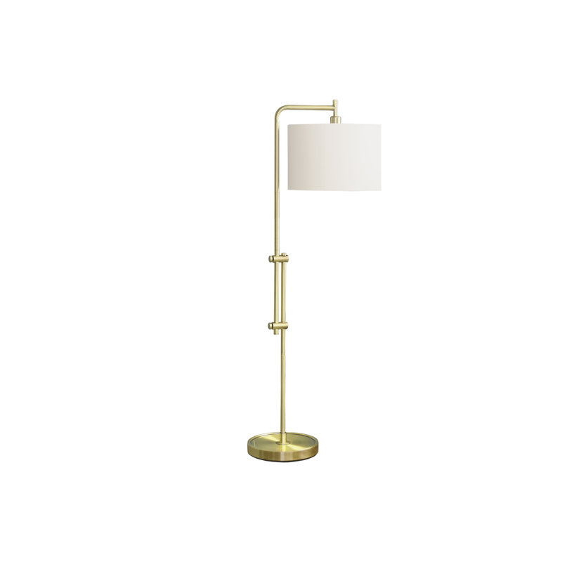 Lighting, 63 po, lampe sur pied, métal, ivoire / abat-jour crème, contemporain, Doré