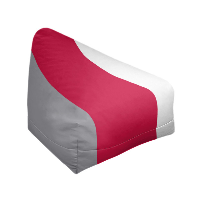 Fauteuil sac de pois standard Toronto, Argent / rouge / blanc, 27 po x 27 po x 30 po