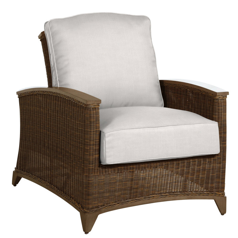 Astoria Patio Chair with Cushions, Astoria #90 Raffia/Oak, Dove Sunbrella® Linen, No Welt