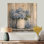 Minimalisme hortensias dans un pot à lait II - Art mural en bois d'hortensias - sur bois de pin naturel