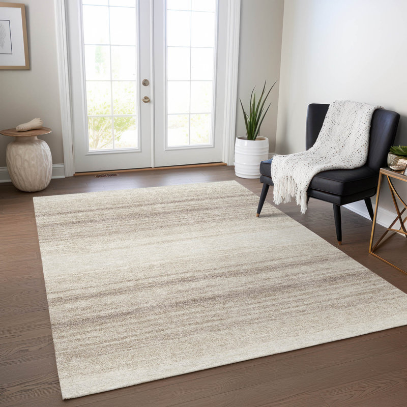 Tapis intérieur / extérieur lavable ivoire Nira , 8' x 10'